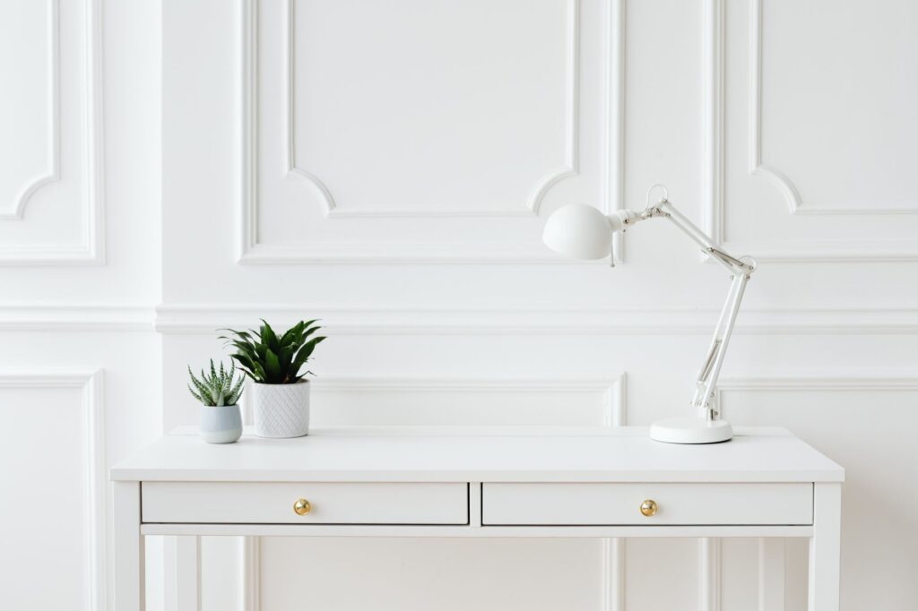 Tidy office desk with clean surfaces and organized workspace